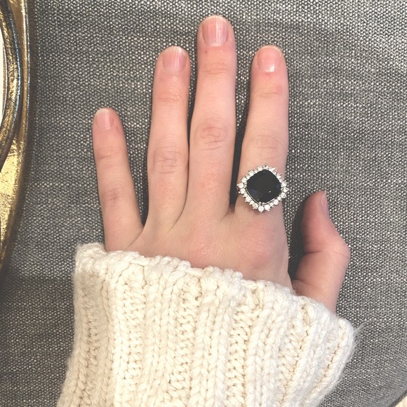 Sterling Silver Cubic Zirconia Blue Sapphire Ring - Picture 15 of 16